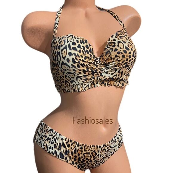 Victorias Secret Swim Zuma Sweetheart Demi Bikini top and Bottoms Set Leopard - Picture 2 of 4